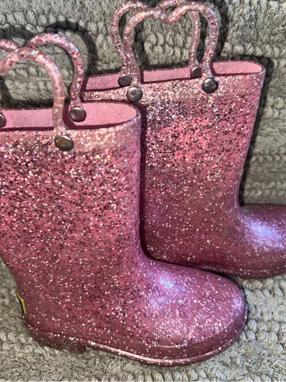 Western Chief Pink Glitter Kids Rain Boots light up